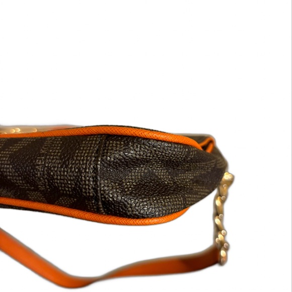 AUTHENTIC NWOT Michael Kors Monogram Brown & Orange Shoulder Bag - Picture 13 of 17